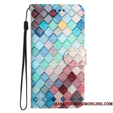 Leren Hoesje Sony Xperia 1 Vii Rasterpatroon Bescherming Hoesje