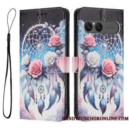 Leren Hoesje Sony Xperia 10 Vii Bloemen Dromenvanger