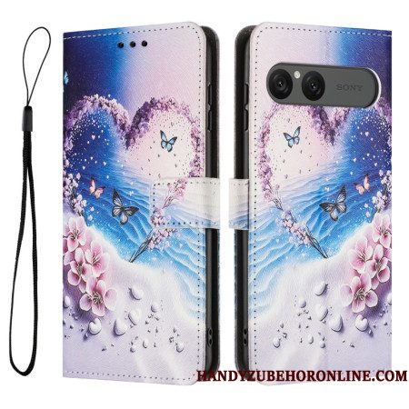 Leren Hoesje Sony Xperia 10 Vii Hart Bescherming Hoesje