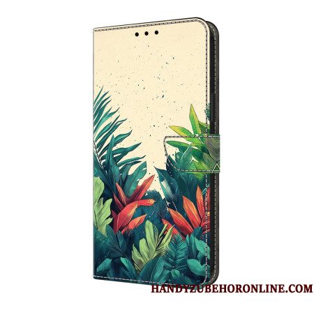 Leren Hoesje Voor Samsung Galaxy A17 4g / 5g Bladeren