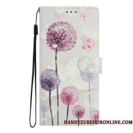 Leren Hoesje Voor Samsung Galaxy A17 4g / 5g Paardenbloemen