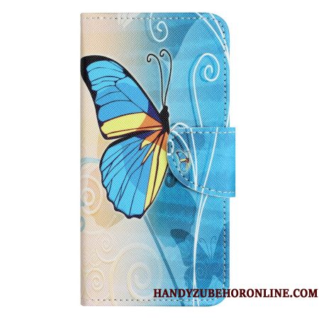Leren Hoesje Voor Samsung Galaxy A17 4g / 5g Vlinderpatroon