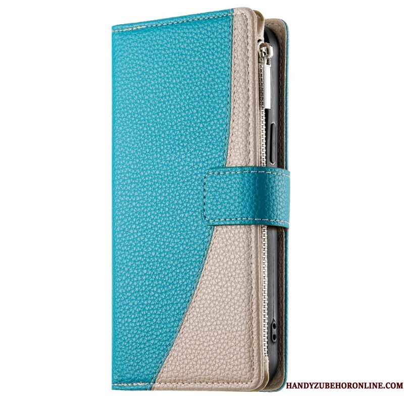 Leren Hoesje Voor Samsung Galaxy S25 Fe Leren Portemonnee Met Ritssluiting En Riempjes