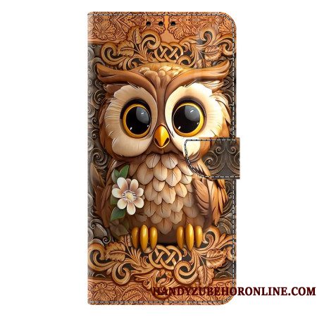Leren Hoesje Voor Samsung Galaxy S25 Plus 5g Kleine Uil