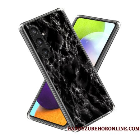 Leren Hoesje Voor Samsung Galaxy S25 Plus 5g Zwart Marmer