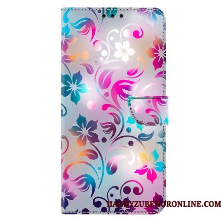 Leren Hoesje Voor Samsung Galaxy S26 Plus Handgemaakte Bloemen