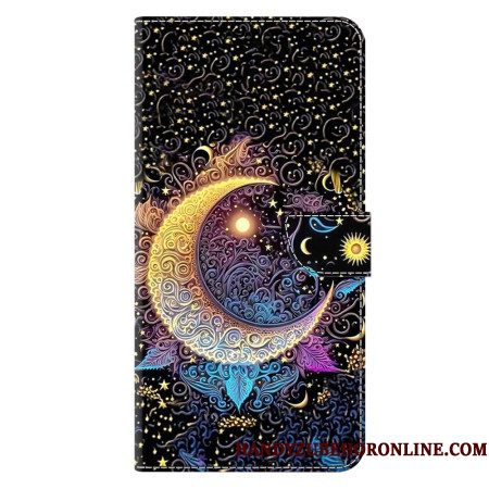 Leren Hoesje Voor Samsung Galaxy S26 Plus Heldere Maan