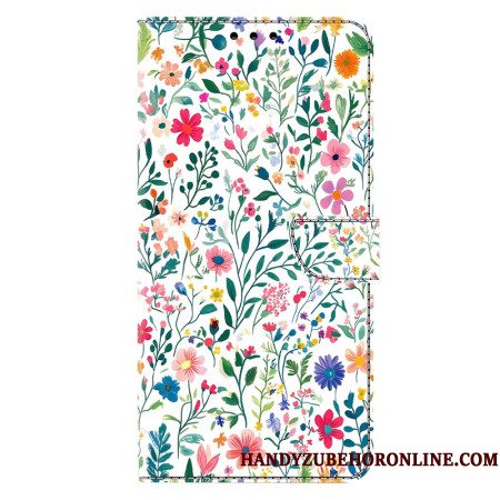 Leren Hoesje Voor Samsung Galaxy S26 Plus Klein Bloembed