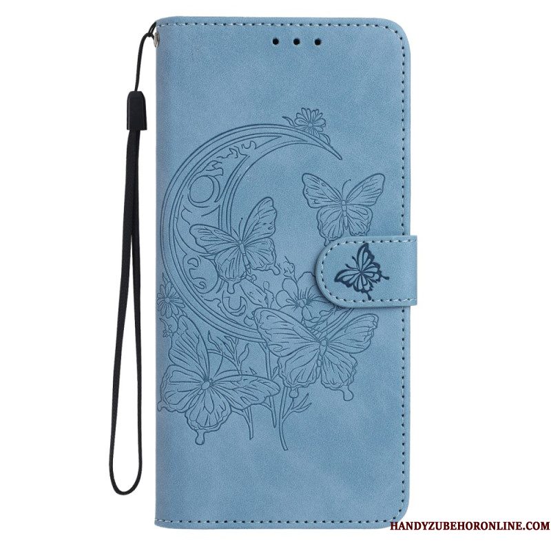 Leren Hoesje Voor Samsung Galaxy S26 Plus Vlinder- En Bloemenprint