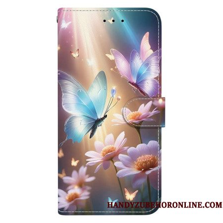 Leren Hoesje Voor Samsung Galaxy S26 Vlinders In Het Licht