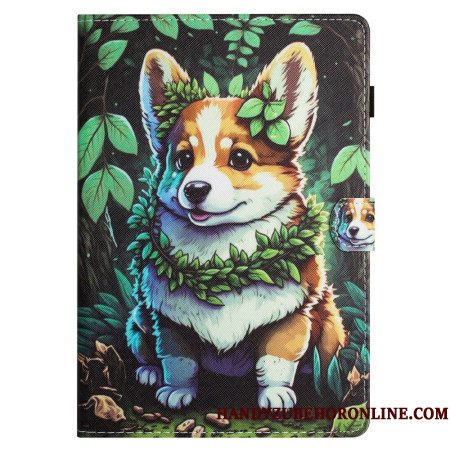 Leren Hoesje Voor Samsung Galaxy Tab S11 Corgi