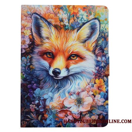 Leren Hoesje Voor Samsung Galaxy Tab S11 Schilderij Van Een Vos