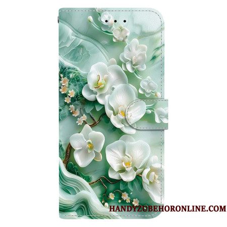 Leren Hoesje Voor Xiaomi 15t Jade Bloemen