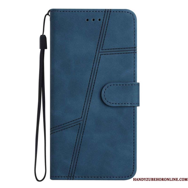 Leren Hoesje Voor Xiaomi 15t Lijnen En Strepen