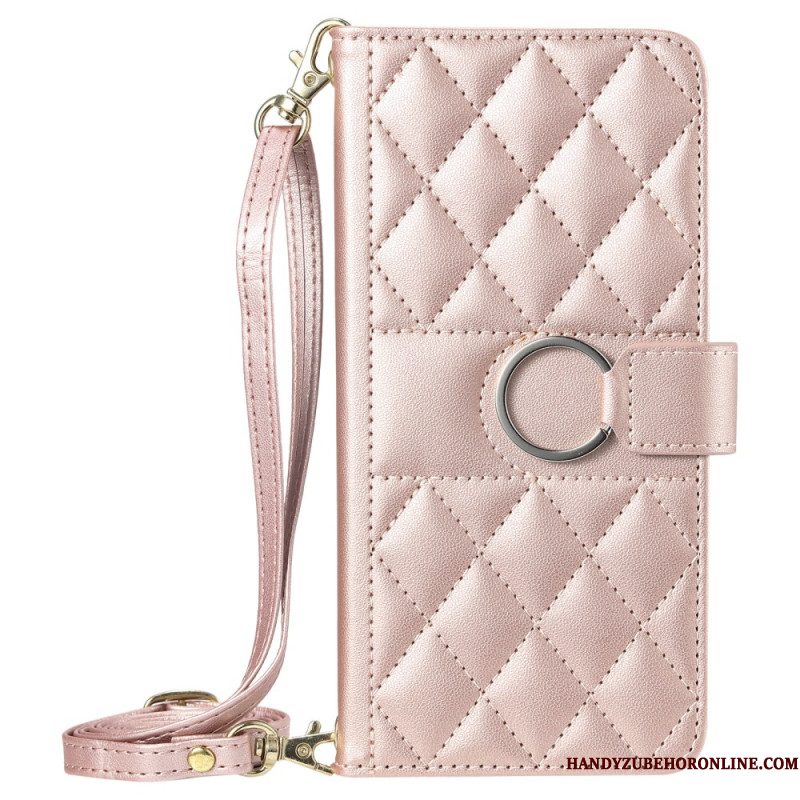 Leren Hoesje Voor Xiaomi 15t Pro Gewatteerd Met Bandjes