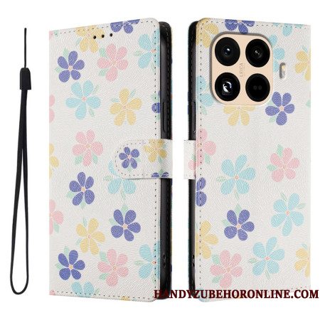 Leren Hoesje Voor Xiaomi 15t Pro Kleine Bloemen