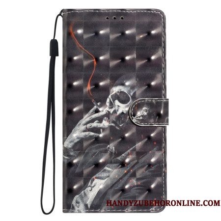 Leren Hoesje Voor Xiaomi 15t Pro Rokend Skelet