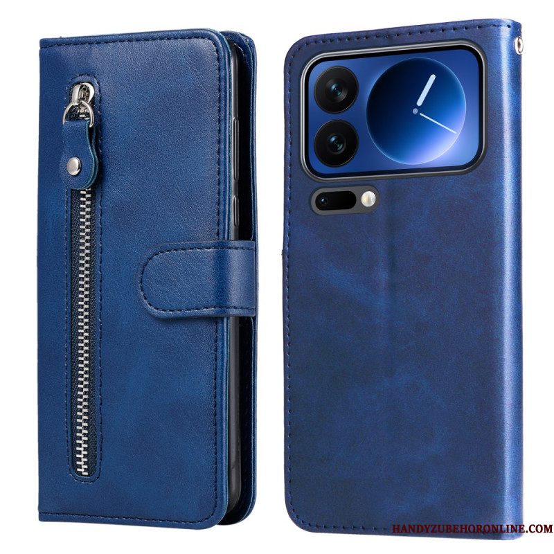 Leren Hoesje Voor Xiaomi 17 Pro Vak Met Ritssluiting