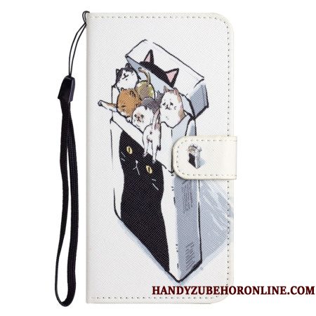 Leren Hoesje Voor Xiaomi Redmi Note 14 4g Katten In Een Doos