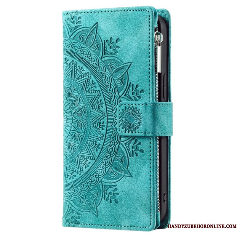 Leren Hoesje Voor Xiaomi Redmi Note 14 4g Mandala Suède-effect Portemonnee