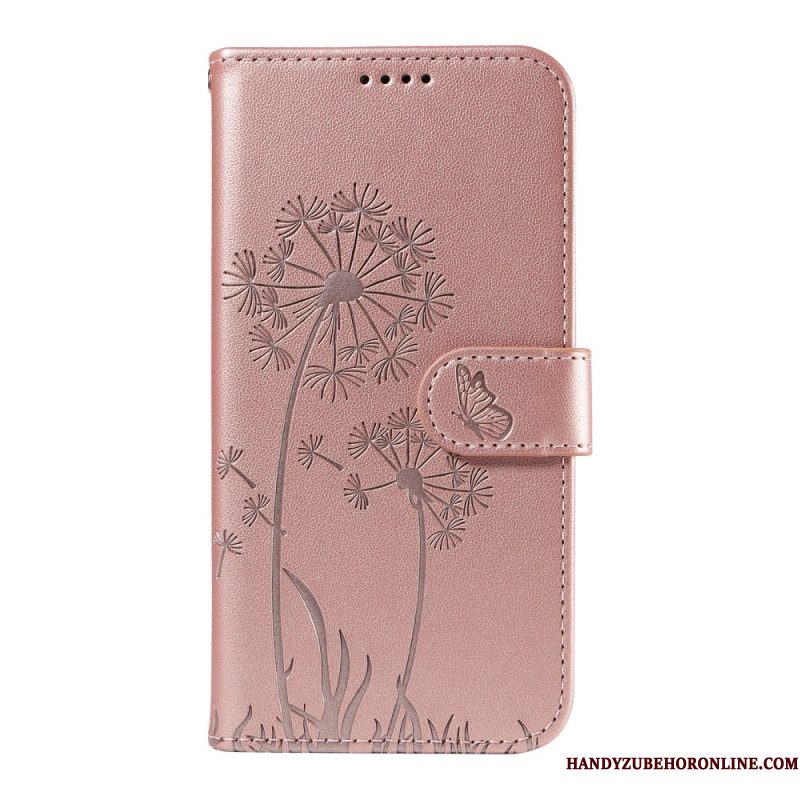Leren Hoesje Voor Xiaomi Redmi Note 14 4g Paardenbloemen