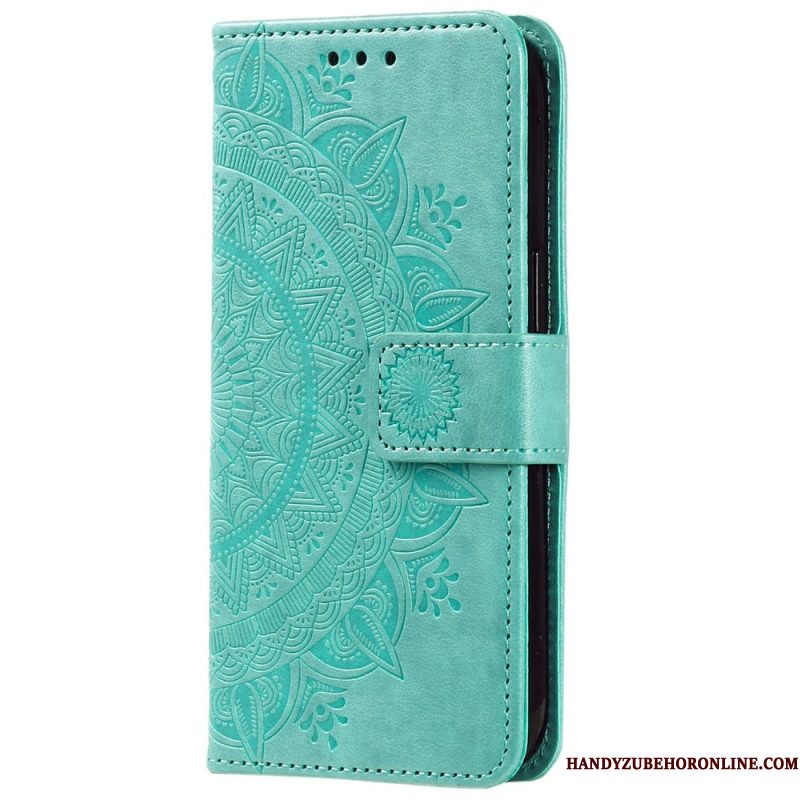 Leren Hoesje Voor Xiaomi Redmi Note 14 5g Mandala Zon