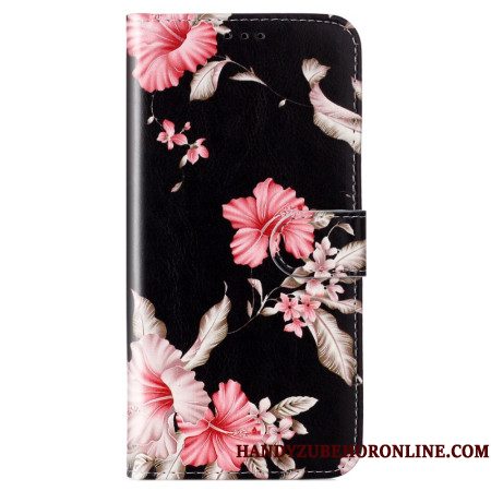 Leren Hoesje Voor Xiaomi Redmi Note 14 Pro 4g Rododendrons