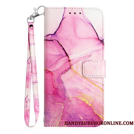 Leren Hoesje Voor Xiaomi Redmi Note 15 Pro 5g Marmer Met Bandje