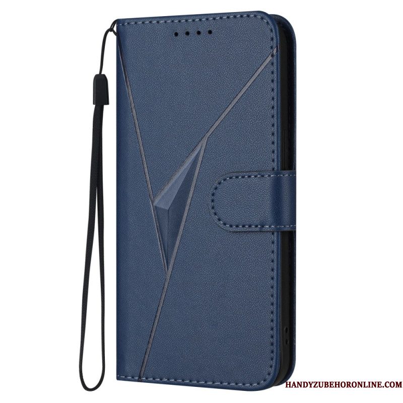 Leren Hoesje Voor Xiaomi Redmi Note 15 Pro Plus 5g Driehoekspatroon