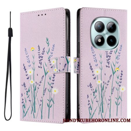Leren Hoesje Voor Xiaomi Redmi Note 15 Pro Plus 5g Lavendelpatroon