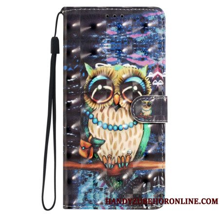 Leren Hoesje Xiaomi 15 3d Uil Bescherming Hoesje