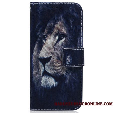 Leren Hoesje Xiaomi 15 Ultra Dromende Leeuw Bescherming Hoesje