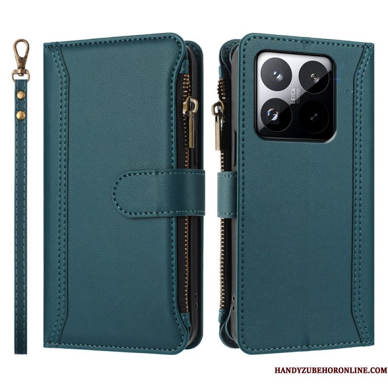 Leren Hoesje Xiaomi 15t Portemonnee Met Riem