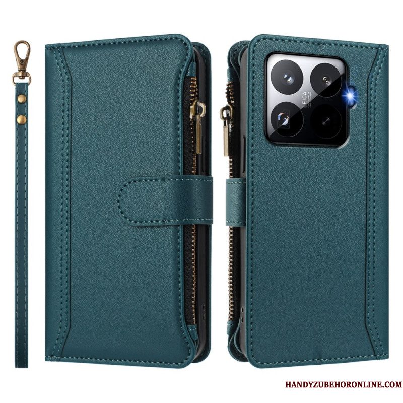 Leren Hoesje Xiaomi 15t Pro Portemonnee Met Bandje