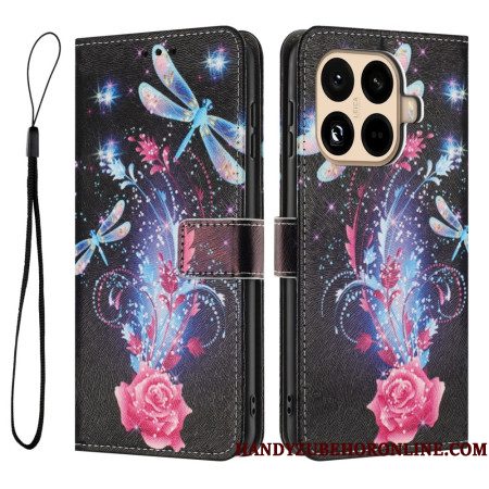Leren Hoesje Xiaomi 15t Pro Roos En Libellen