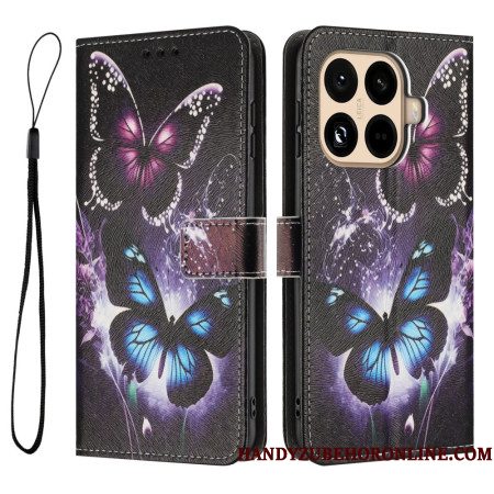 Leren Hoesje Xiaomi 15t Pro Twee Vlinders Bescherming Hoesje