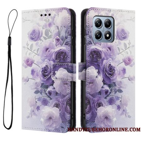 Leren Hoesje Xiaomi 15t Rozen En Viooltjes