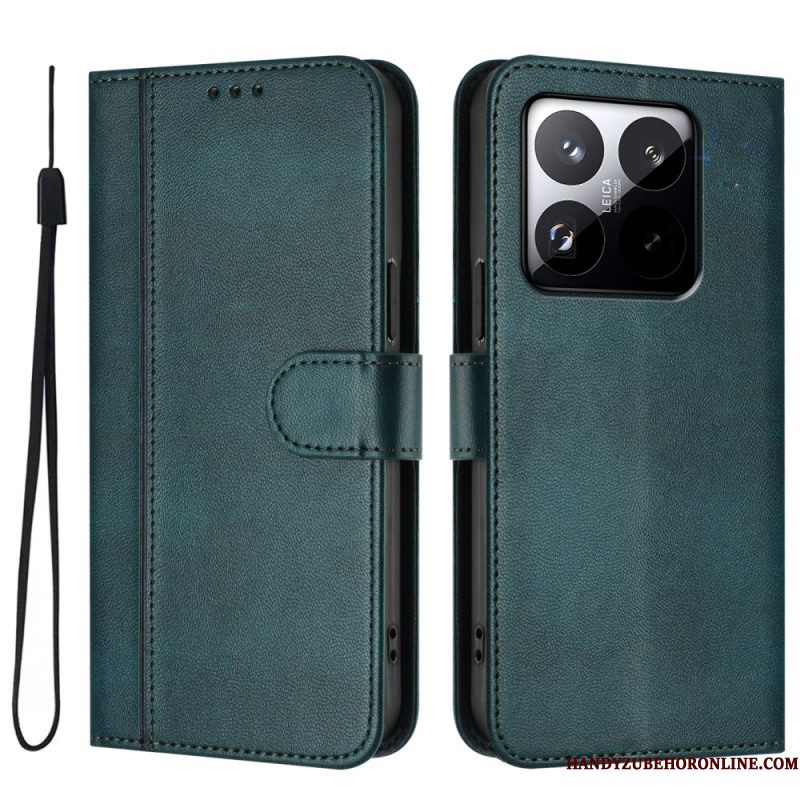 Leren Hoesje Xiaomi 15t Vintage Portemonnee Bescherming Hoesje