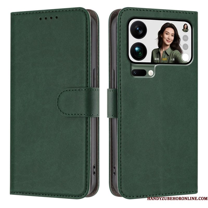 Leren Hoesje Xiaomi 17 Pro Max Effen Kunstleer Bescherming Hoesje