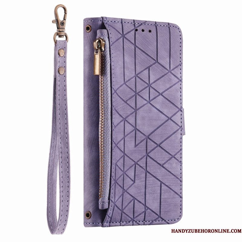 Leren Hoesje Xiaomi 17 Pro Max Portemonnee Met Geometrisch Design