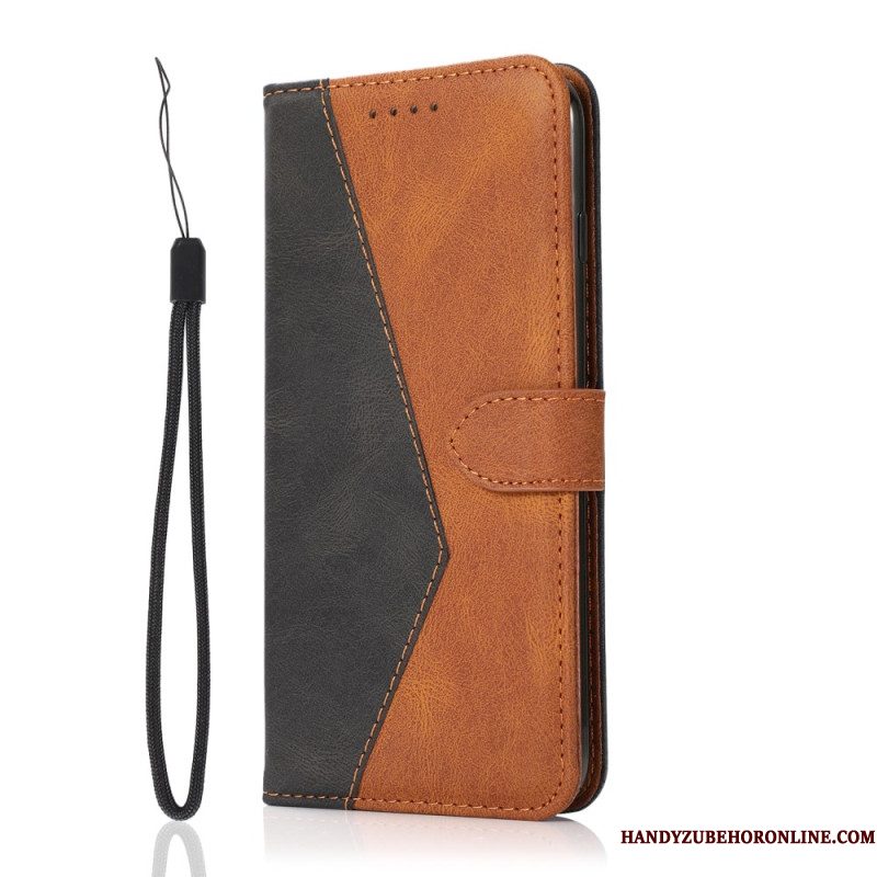 Leren Hoesje Xiaomi 17 Pro Max Tweekleurig Ontwerp Bescherming Hoesje