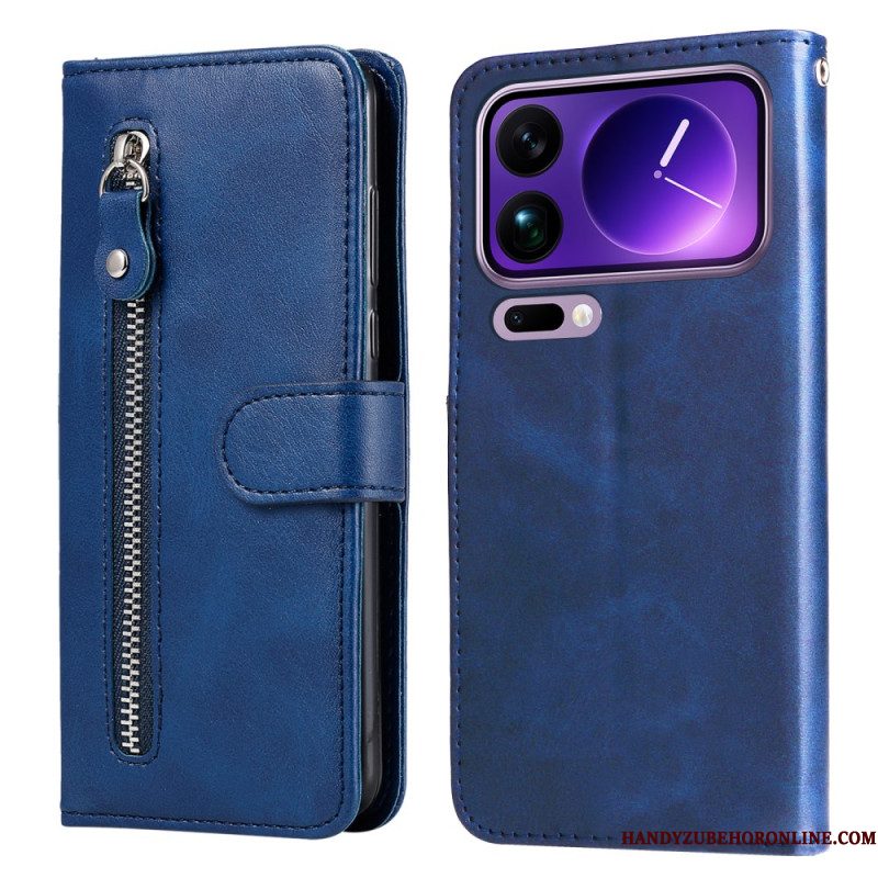 Leren Hoesje Xiaomi 17 Pro Max Vakje Met Rits Bescherming Hoesje