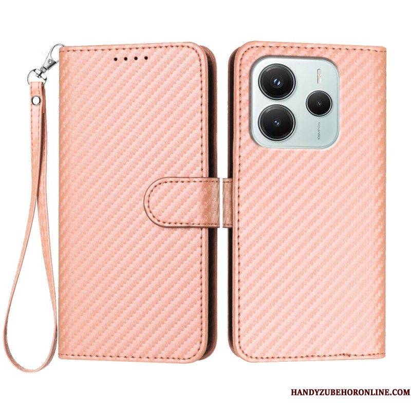Leren Hoesje Xiaomi Redmi Note 14 4g Koolstofvezel Bescherming Hoesje