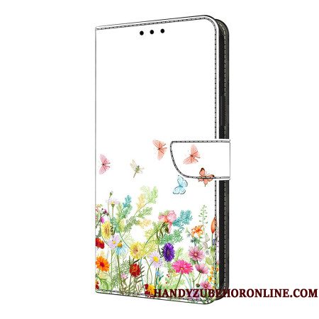 Leren Hoesje Xiaomi Redmi Note 14 Pro 4g Bloeiende Velden Bescherming Hoesje
