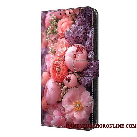 Leren Hoesje Xiaomi Redmi Note 14 Pro 4g Bloemrijk Bescherming Hoesje