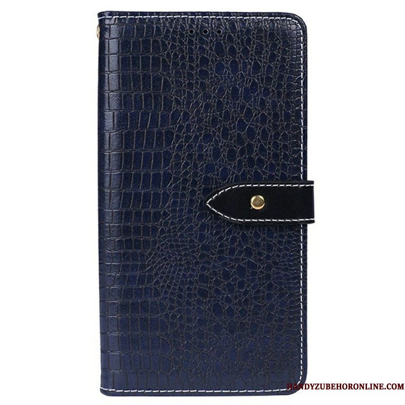 Leren Hoesje Xiaomi Redmi Note 14 Pro 4g Krokodillenprint Idewei Bescherming Hoesje