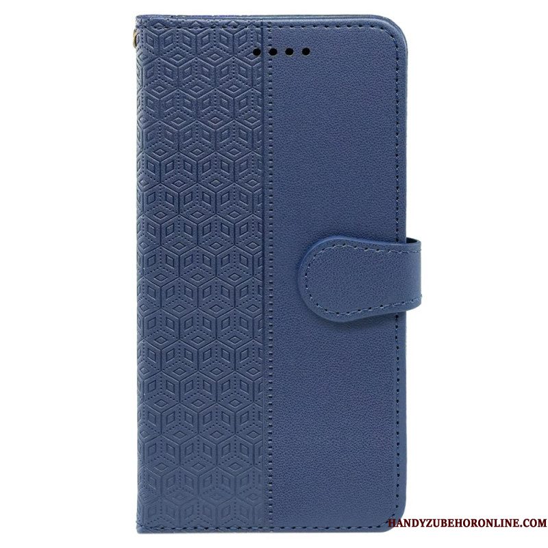 Leren Hoesje Xiaomi Redmi Note 14 Pro 4g Kubusrand En Bandje Bescherming Hoesje