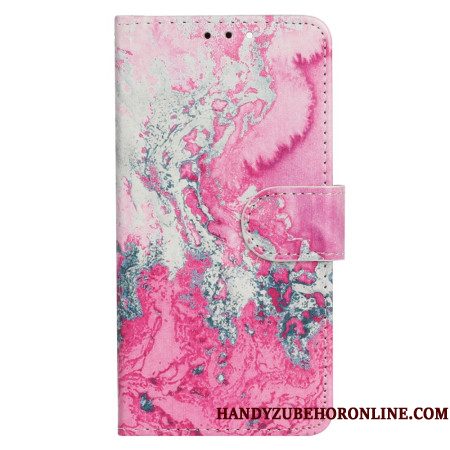 Leren Hoesje Xiaomi Redmi Note 14 Pro 4g Roze Marmer