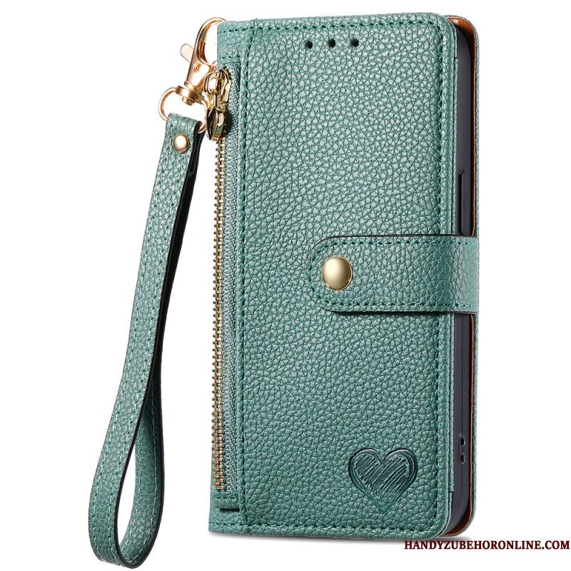Leren Hoesje Xiaomi Redmi Note 14 Pro 5g Hartpatroon Met Rfid-blokkering