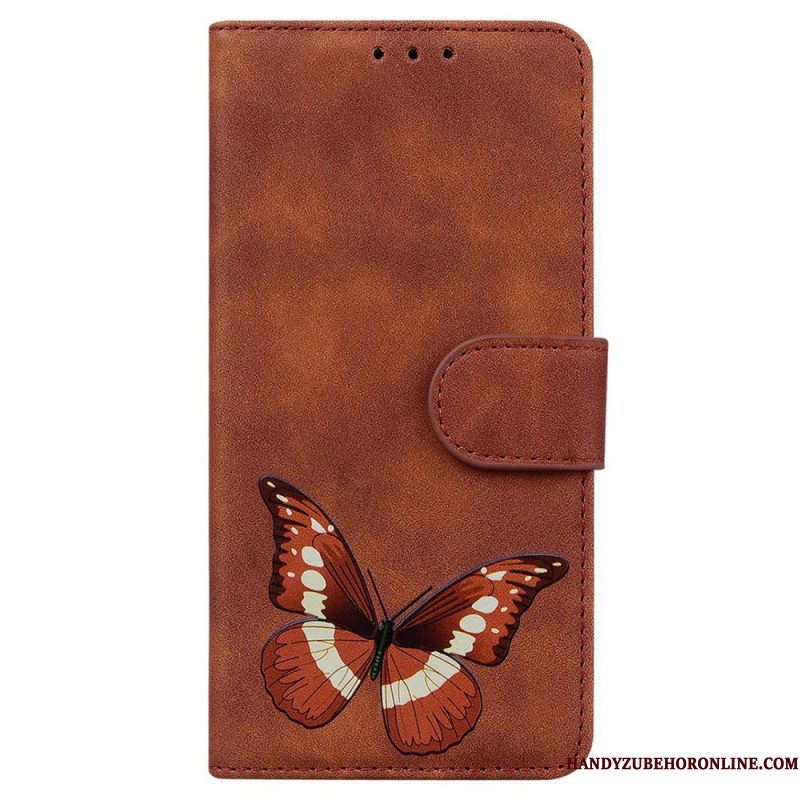 Leren Hoesje Xiaomi Redmi Note 14 Pro 5g Vlinder